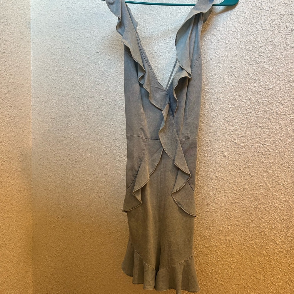 Denim Ruffle Blue Romper